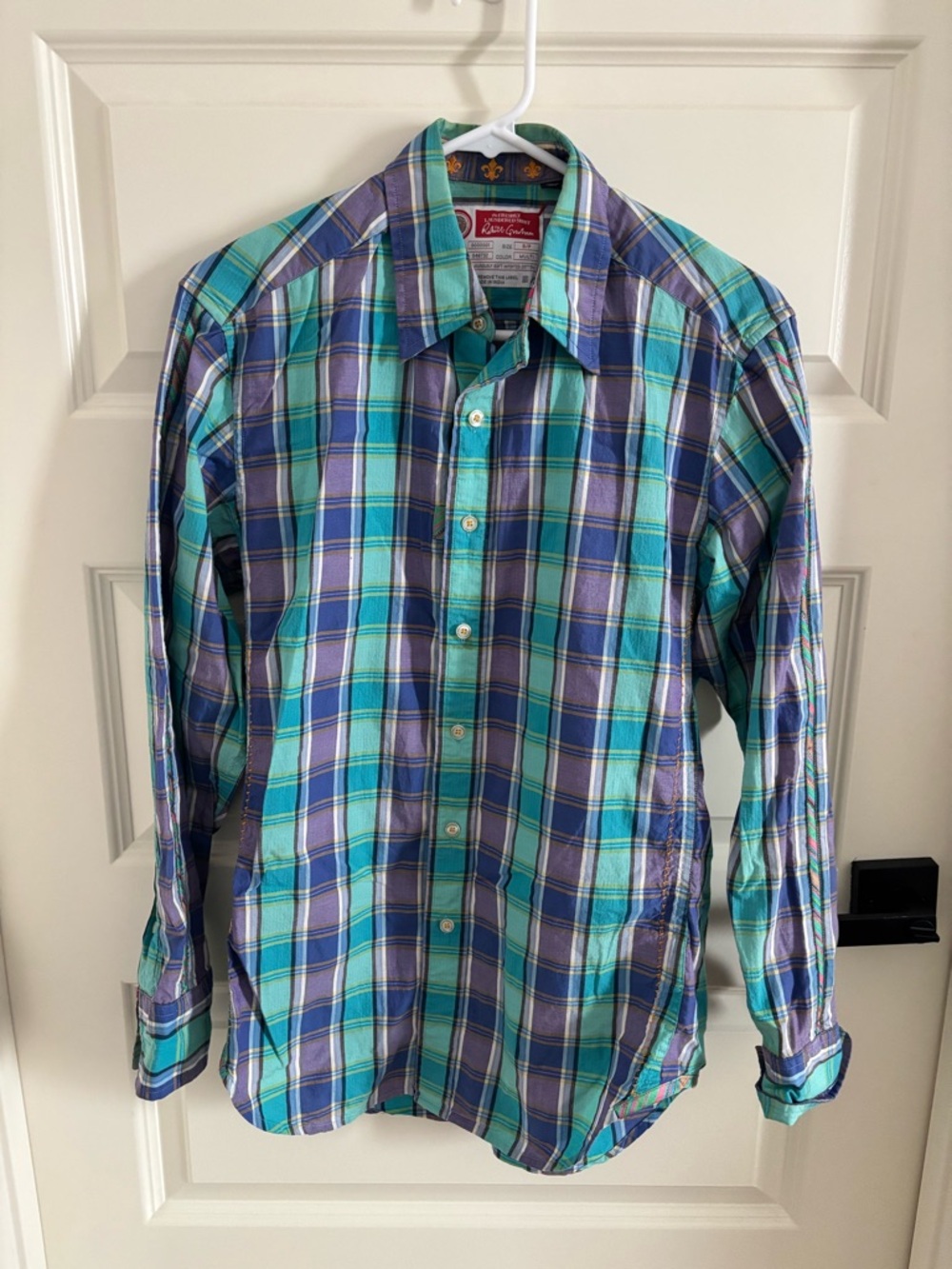 Robert Graham Teal, Blue & Purple Plaid Button-Down Shirt